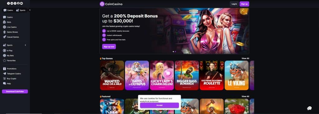 CoinCasino - Washington Online Casinos